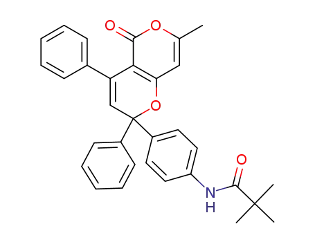 N-(4-(7-methyl-5-oxo-2,4-diphenyl-2H,5H-pyrano[4,3-b]pyran-2-yl)phenyl)pivalamide