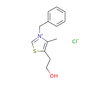 Molecular Structure of 4568-71-2 (3-BENZYL-5-(2-HYDROXYETHYL)-4-METHYLTHIAZOLIUM CHLORIDE)