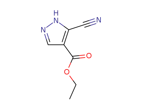 Molecular Structure of 119741-57-0 (Ethyl 5-cyano-1H-pyrazole-4-carboxylate)