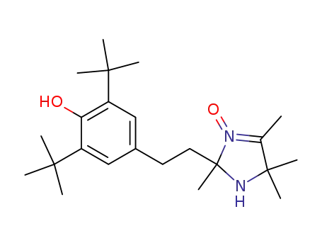 Molecular Structure of 105654-11-3 (Phenol,
4-[2-(2,5-dihydro-2,4,5,5-tetramethyl-1H-imidazol-2-yl)ethyl]-2,6-bis(1,1
-dimethylethyl)-, N-oxide)
