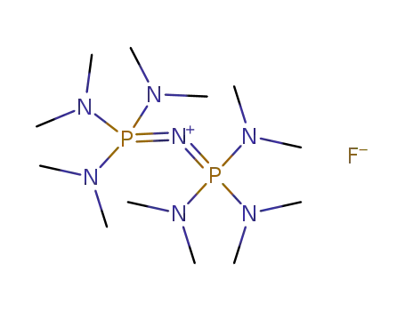 Molecular Structure of 137334-99-7 (1,1,1,3,3,3-HEXAKIS(DIMETHYLAMINO)DIPHOSPHAZENIUM FLUORIDE)