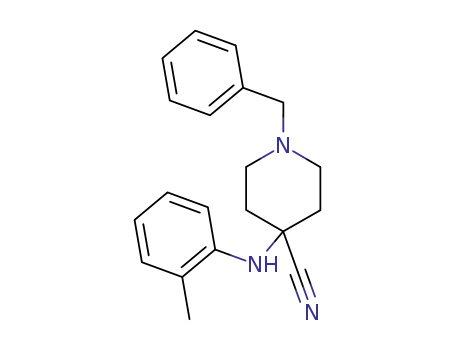 Molecular Structure of 972-17-8 (1-benzyl-4-(o-toluidino)piperidine-4-carbonitrile)
