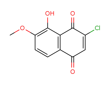 Molecular Structure of 95393-68-3 (1,4-Naphthalenedione, 2-chloro-8-hydroxy-7-methoxy-)