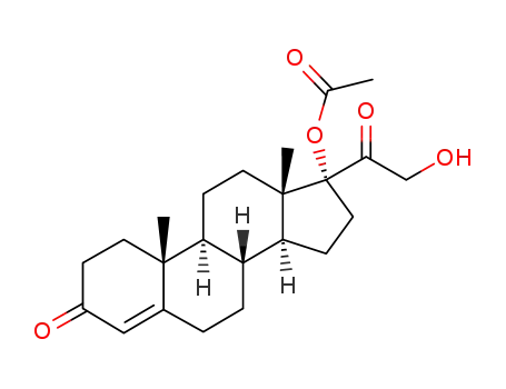 Molecular Structure of 19357-45-0 (17,21-dihydroxypregn-4-ene-3,20-dione 17-acetate)