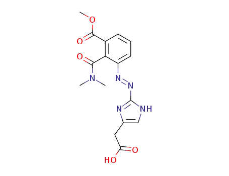 Molecular Structure of 141344-46-9 (1H-Imidazole-4-acetic acid,
2-[[2-[(dimethylamino)carbonyl]-3-(methoxycarbonyl)phenyl]azo]-)