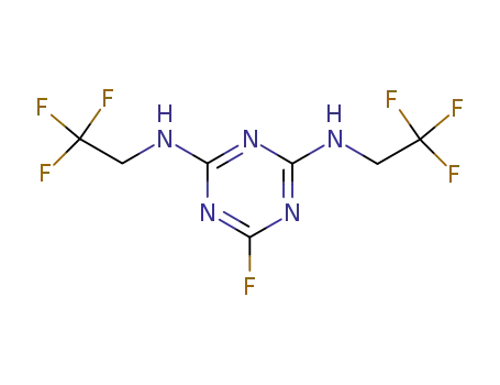 Molecular Structure of 144535-16-0 (1,3,5-Triazine-2,4-diamine, 6-fluoro-N,N'-bis(2,2,2-trifluoroethyl)-)