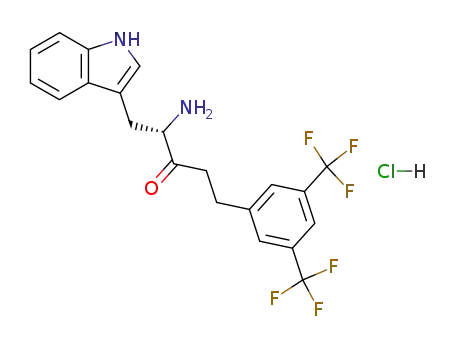 2-amino-5-<3,5-bis(trifluoromethyl)phenyl>-1-(3-indolyl)-3-pentanone hydrochloride