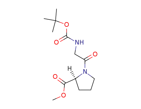 Molecular Structure of 41863-49-4 (methyl N-(tert-butoxycarbonyl)glycylprolinate)