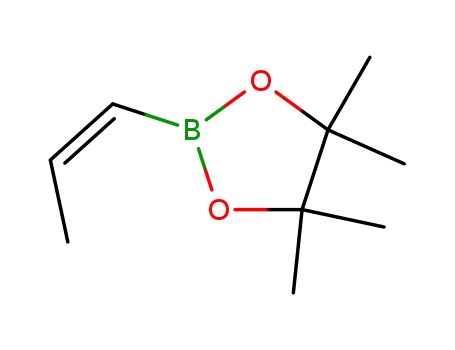 Molecular Structure of 83947-59-5 (4,4,5,5-Tetramethyl-2-((Z)-1-propenyl)-1,3,2-dioxaborolane)