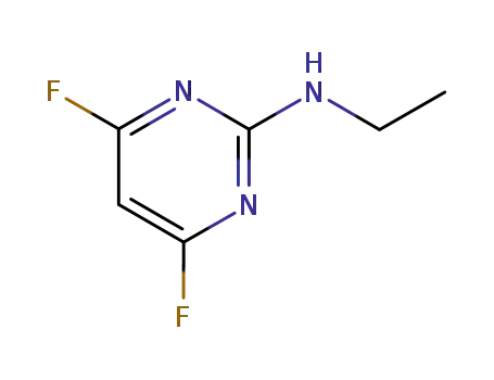 Molecular Structure of 165258-59-3 (2-Pyrimidinamine,N-ethyl-4,6-difluoro-(9CI))