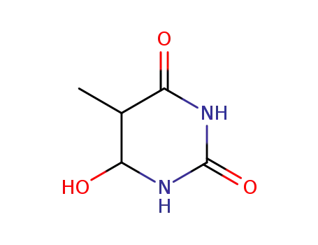 Molecular Structure of 13514-92-6 (6-hydroxy-5,6-dihydrothymine)