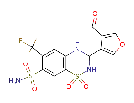 3-(4-Formylfuran-3-yl)-7-sulfamoyl-6-trifluoromethyl-3,4-dihydro-2H-<1,2,4>benzothiadiazine 1,1-dioxide