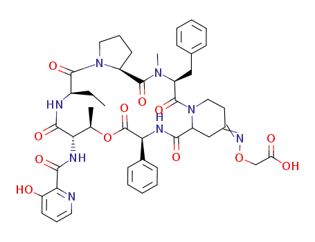 [(3S,6S,12R,15S,16R,19S)-3-Benzyl-12-ethyl-15-[(3-hydroxy-pyridine-2-carbonyl)-amino]-4,16-dimethyl-2,5,11,14,18,21-hexaoxo-19-phenyl-17-oxa-1,4,10,13,20-pentaaza-tricyclo[20.4.0.06,10]hexacos-(24Z)-ylideneaminooxy]-acetic acid