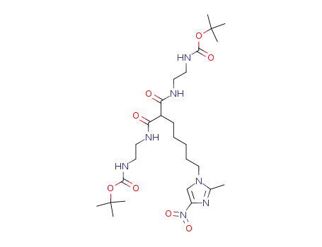{2-[2-(2-tert-butoxycarbonylamino-ethylcarbamoyl)-7-(2-methyl-4-nitro-imidazol-1-yl)-heptanoylamino]-ethyl}-carbamic acid tert-butyl ester