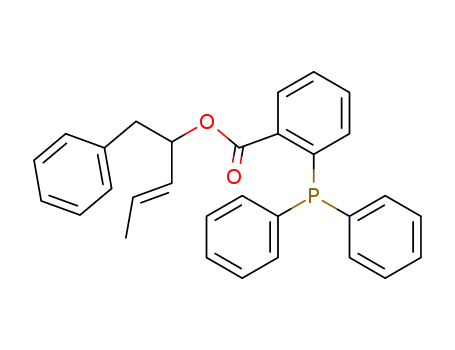 Molecular Structure of 370867-96-2 (Benzoic acid, 2-(diphenylphosphino)-, (2E)-1-(phenylmethyl)-2-butenyl
ester)