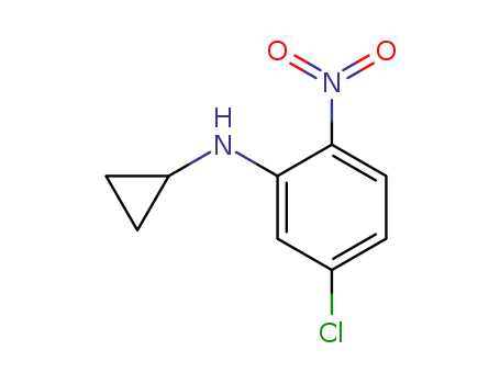 Molecular Structure of 147245-29-2 (Benzenamine, 5-chloro-N-cyclopropyl-2-nitro-)