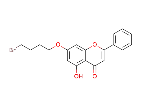 Molecular Structure of 873302-27-3 (4H-1-Benzopyran-4-one, 7-(4-bromobutoxy)-5-hydroxy-2-phenyl-)