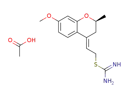 2-{2-[(S)-7-Methoxy-2-methyl-chroman-(4E)-ylidene]-ethyl}-isothiourea; compound with acetic acid