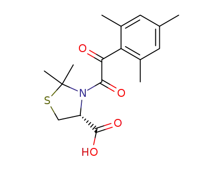 Molecular Structure of 906069-48-5 (4-Thiazolidinecarboxylic acid,
2,2-dimethyl-3-[oxo(2,4,6-trimethylphenyl)acetyl]-, (4R)-)