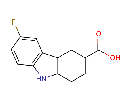 Molecular Structure of 907211-31-8 (6-FLUORO-2,3,4,9-TETRAHYDRO-1H-CARBAZOLE-3-CARBOXYLIC ACID)