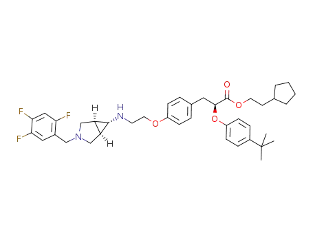 (2S)-2-(4-tert-butylphenoxy)-3-(4-{2-[(1α,5α,6α)-3-(2,4,5-trifluorobenzyl)-3-azabicyclo[3.1.0]hex-6-ylamino]ethoxy}phenyl)propionic acid 2-cyclopentylethyl ester