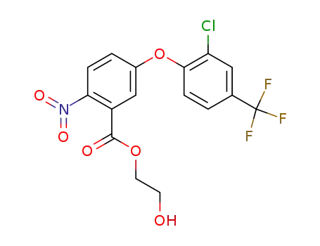 Molecular Structure of 77207-06-8 (Benzoic acid, 5-[2-chloro-4-(trifluoromethyl)phenoxy]-2-nitro-,
2-hydroxyethyl ester)