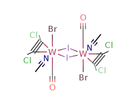 {W(μ-I)(CO)Br(NCMe)(η2-ClCH2C2CH2Cl)}2