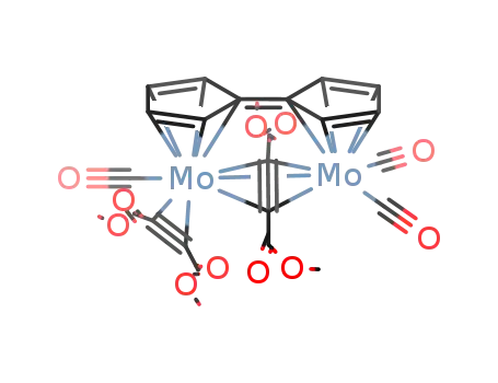 1,1,2-tricarbonyl-μ-(dimethyl 2-butynedioate-μ-C(2),μ-C(3)3)(2-3-η-dimethyl 2-butynedioate)-μ-(1-5:1'-5'-.eta-fulvalene)-dimolybdenum (Mo-Mo)