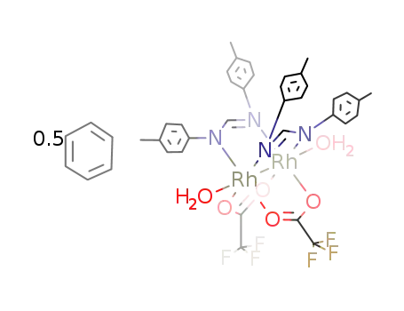 Molecular Structure of 105164-41-8 (rhodium(II)(N,N'-di-4-tolylformidinate)(trifluoroacetato))