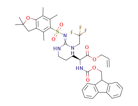 allyl L-2-(((9H-fluoren-9-yl)methoxy)carbonylamino)-5-(2-(2,2,4,6,7-pentamethyl-2,3-dihydrobenzofuran-5-ylsulfonyl)-3-(2,2,2-trifluoroethyl)guanidino)pentanoate