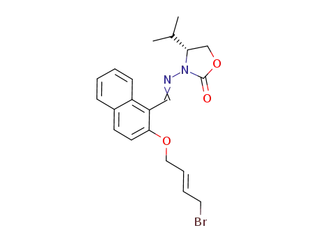 (R)-3-(((2-(E)-4-bromobut-2-enyloxy)naphthalen-1-yl)methyleneamino)-4-isopropyl-2-oxazolidinone