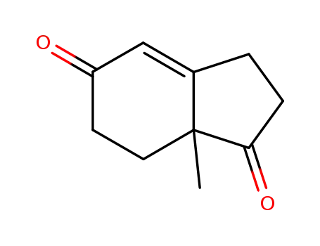 Molecular Structure of 19576-08-0 (7A-METHYL-2,3,7,7A-TETRAHYDRO-1H-INDENE-1,5(6H)-DIONE)