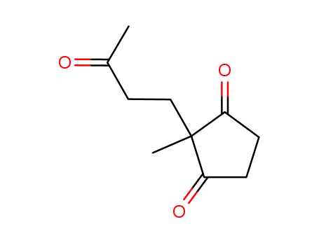 Molecular Structure of 25112-78-1 (2-Methyl-2-(3-oxobutyl)cyclopentane-1,3-dione)