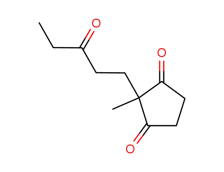 Molecular Structure of 34927-37-2 (1,3-Cyclopentanedione, 2-methyl-2-(3-oxopentyl)-)