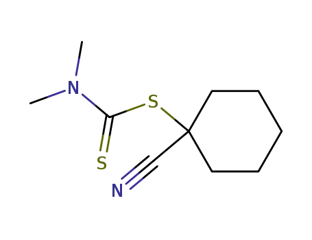 Molecular Structure of 61540-43-0 (Carbamodithioic acid, dimethyl-, 1-cyanocyclohexyl ester)