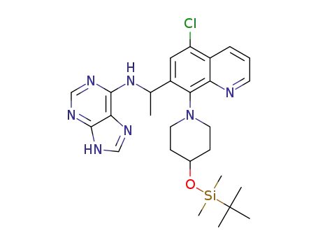 N-{1-[8-(4-{[tert-butyl(dimethyl)silyl]oxy}piperidin-1-yl)-5-chloroquinolin-7-yl]ethyl}-9H-purin-6-amine