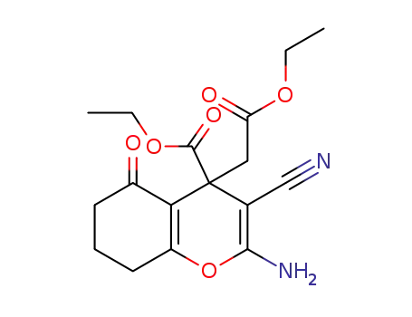ethyl 2-amino-3-cyano-4-(2-ethoxy-2-oxoethyl)-5-oxo-5,6,7,8-tetrahydro-4H-chromene-4-carboxylate