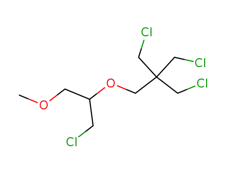 Molecular Structure of 60545-51-9 (Propane,
1-chloro-3-[2-chloro-1-(methoxymethyl)ethoxy]-2,2-bis(chloromethyl)-)