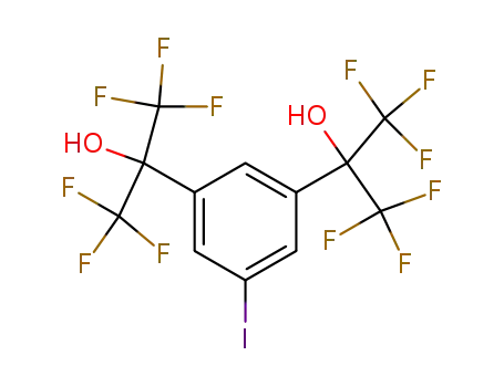 Molecular Structure of 53173-72-1 (3,5-BIS(1,1,1,3,3,3-HEXAFLUORO-2-HYDROXYPROPYL)IODOBENZENE)