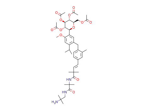 (1S)-2,4,6-tri-O-acetyl-1-[5-({4-[(1E)-4-({1-[(2-amino-2-methylpropyl)amino]-2-methyl-1-oxopropan-2-yl}amino)-3,3-dimethyl-4-oxobut-1-en-1-yl]-2-methylphenyl}methyl)-2-methoxy-4-(propan-2-yl)phenyl]-1,5-anhydro-3-O-formyl-D-glucitol