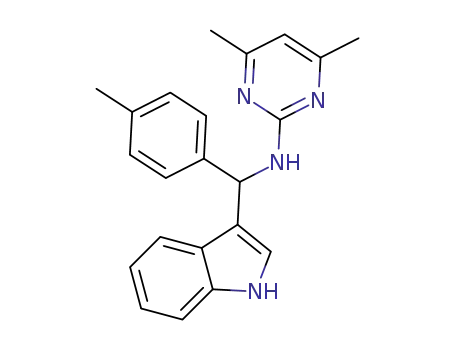 N-((1H-indol-3-yl)(p-tolyl)methyl)-2-amino-4,6-dimethylpyrimidine