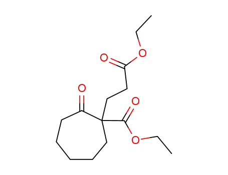 Molecular Structure of 791-33-3 (Cycloheptanepropanoic acid, 1-(ethoxycarbonyl)-2-oxo-, ethyl ester)