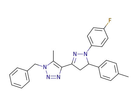 1-benzyl-4-(1-(4-fluorophenyl)-5-p-tolyl-4,5-dihydro-1H-pyrazol-3-yl)-5-methyl-1H-1,2,3-triazole