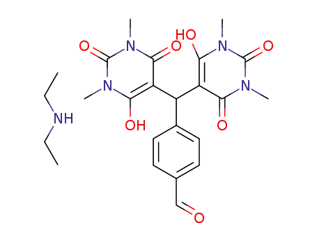 4-(bis(6-hydroxy-1,3-dimethyl-2,4-dioxo-1,2,3,4-tetrahydropyrimidin-5-yl)methyl)benzaldehyde diethylaminium salt