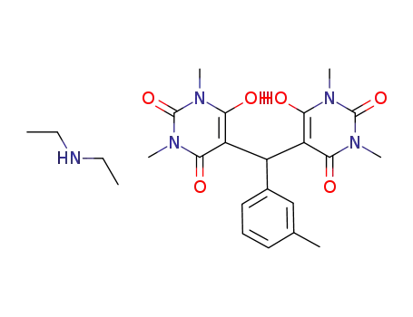 5,5'-(3-tolylmethylene)bis(1,3-dimethylpyrimidine-2,4,6(1H,3H,5H)-trione) diethylaminium salt