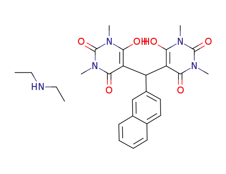 5,5'-(naphthalen-2-ylmethylene)bis(1,3-dimethylpyrimidine-2,4,6(1H,3H,5H)-trione) diethylaminium salt