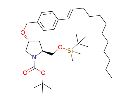 tert-butyl (2S,4R)-2-(((tert-butyldimethylsilyl)oxy)methyl)-4-((4-((E)-dodec-1-en-1-yl)benzyl)oxy)pyrrolidine-1-carboxylate