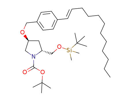 tert-butyl (2R,4S)-2-(((tert-butyldimethylsilyl)oxy)methyl)-4-((4-((E)-dodec-1-en-1-yl)benzyl)oxy)pyrrolidine-1-carboxylate