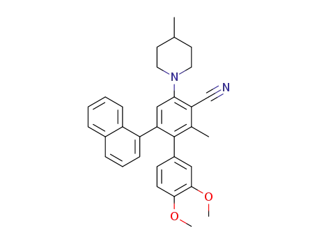 3',4'-dimethoxy-2-methyl-4-(4"-methylpiperidin-1"-yl)-6-(naphthalen-1'''-yl)biphenyl-3-carbonitrile