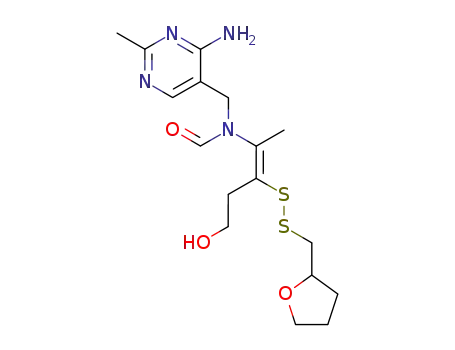 Formamide,N-[(4-amino-2-methyl-5-pyrimidinyl)methyl]-N-[4-hydroxy-1-methyl-2-[[(tetrahydro-2-furanyl)methyl]dithio]-1-buten-1-yl]-